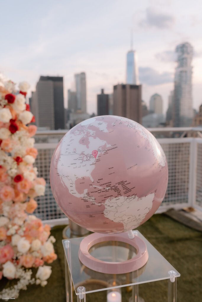 pink globe for a proposal