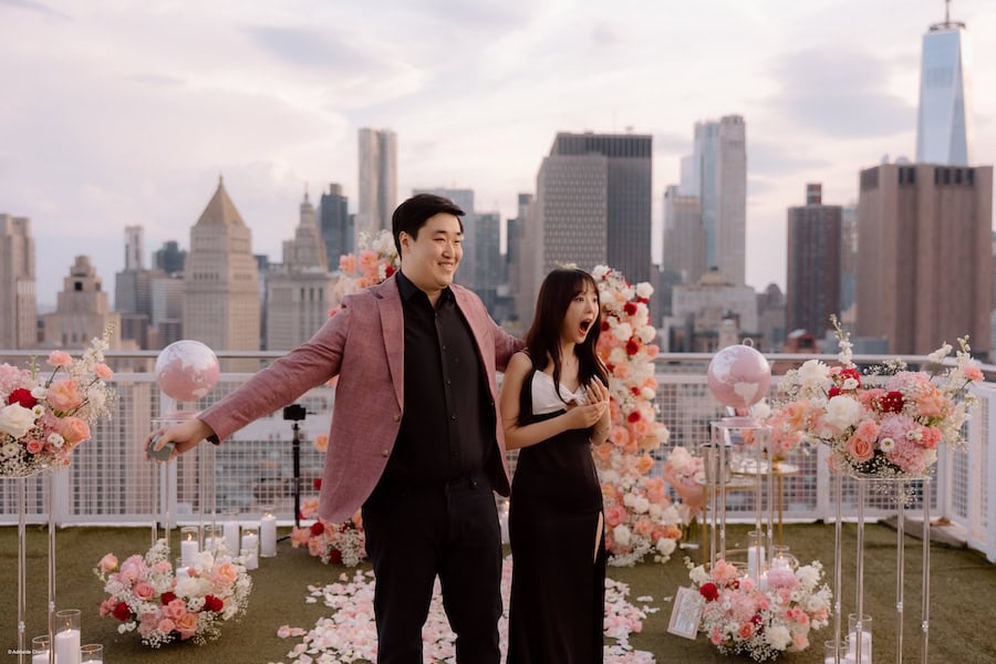 surprise new york rooftop proposal