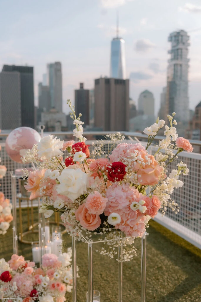 Pink floral arrangement in New York
