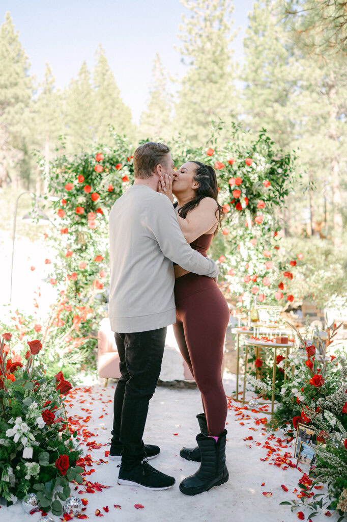 Red Floral Winter Proposal