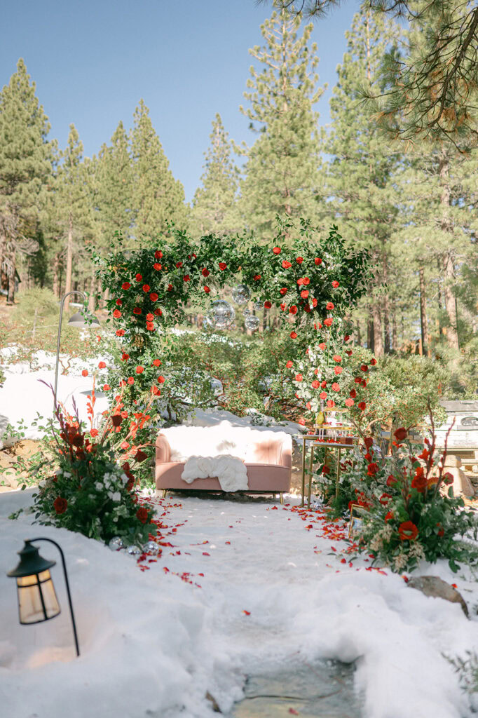 Red Floral Winter Proposal