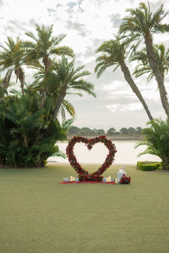 Fake Flower Heart Arch Proposal