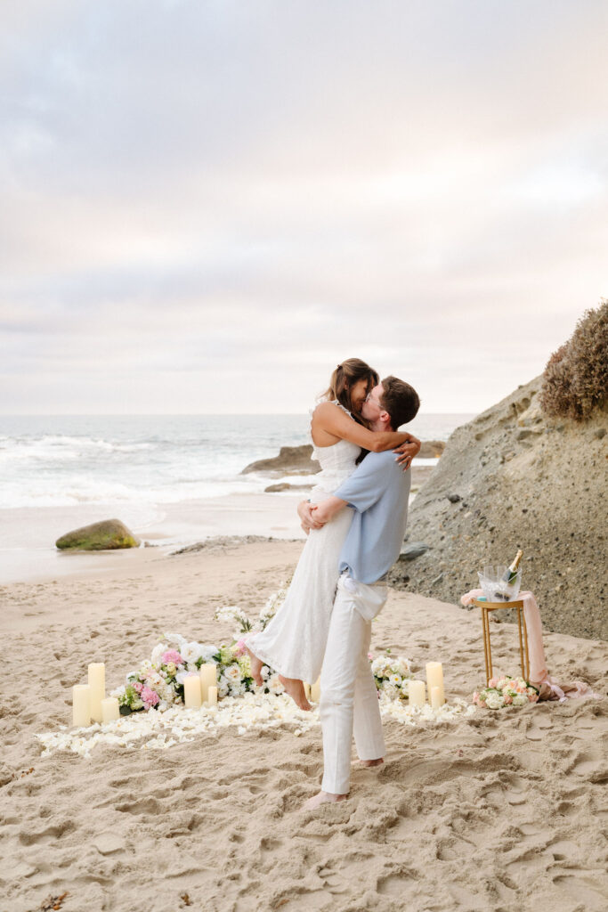 romantic beachside proposal
